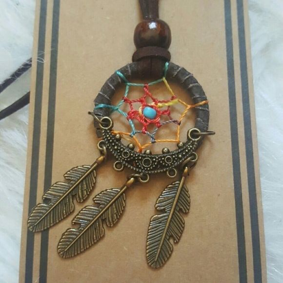 Dream Catcher Leather Necklace - Picture 2 of 2